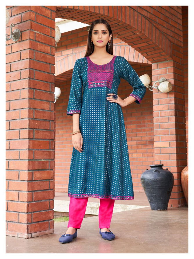 Ala Vaikuthupuram Super Printed Designer Wholesale Anarkali Kurtis
